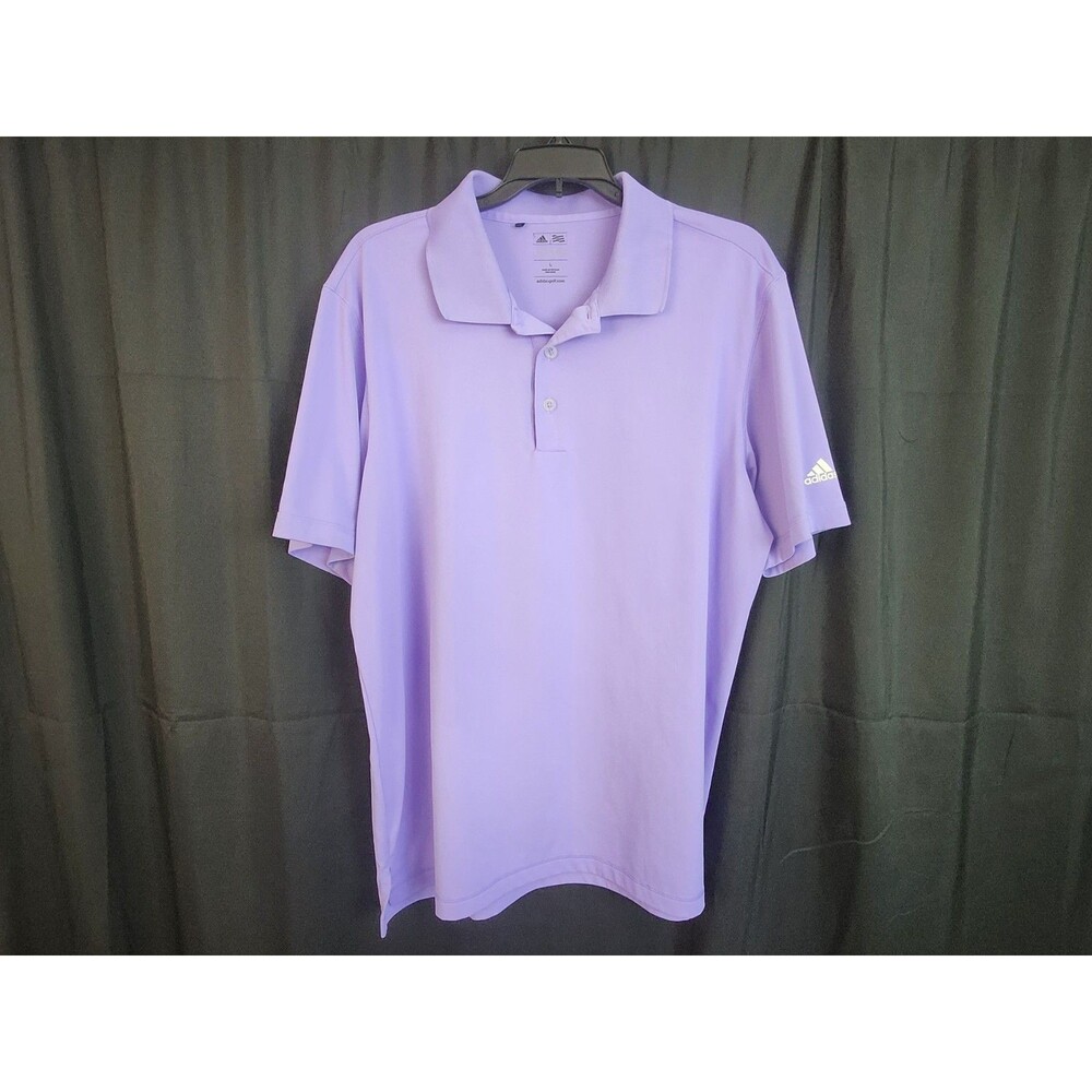 Adidas Puremotion Mens Short Sleeve Purple Golf Polo 100% Polyester Size Large